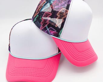 Neon Lightning Bolts Foam Trucker Hat