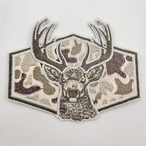 Deer Hunting Embroidered Hat/Pocket Patch, Trucker Hat Patch, Ready to Press Iron On Patch For Hats