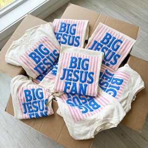 Big Jesus Fan Puff Screen Print Transfer, High Heat Screen Printing, Iron On Transfer, Ready to Press Trendy Patch