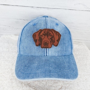 German Shorthair Pointer Leather Hat Patch, Laser Engraved Faux Leather Patch, Genuine Leather For Hats, Bag, and Apparel