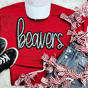Beavers Sequin Patch, Iron On Patch Glitter Applique, Diy Patch Sequin Applique, Glitter Embroidery For Apparel, Hats, and Bags