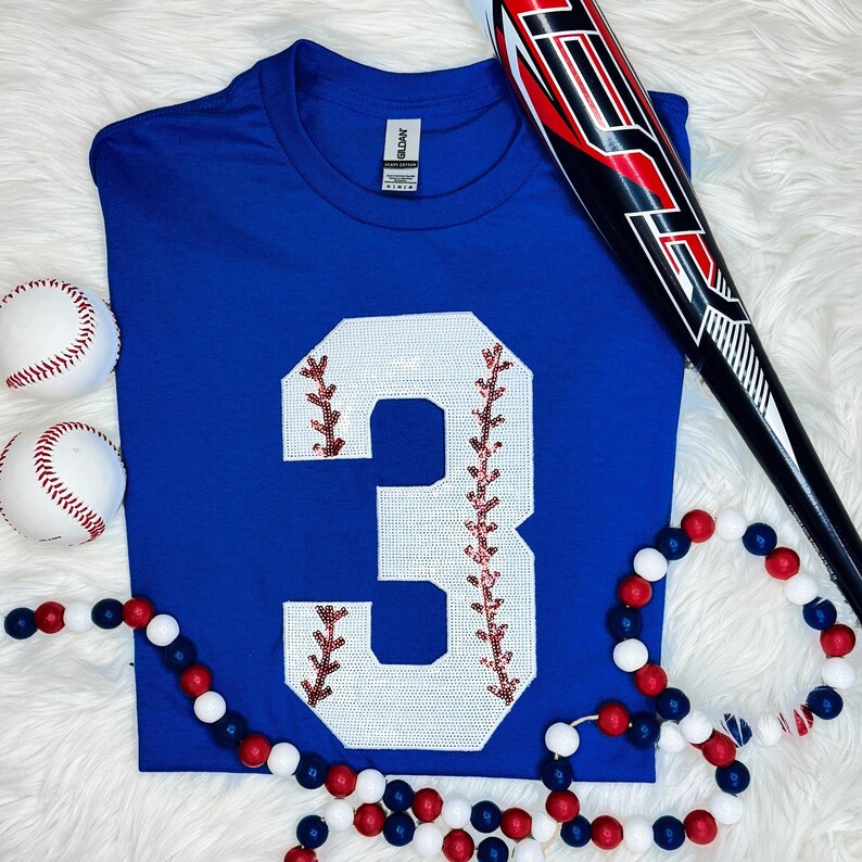 Baseball Number Sequin Patch 3