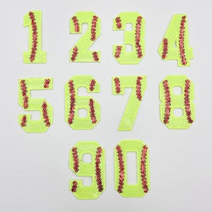 Sequin Softball Numbers Hat/Pocket Patch