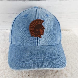 Trojan Mascot Leather Hat Patch
