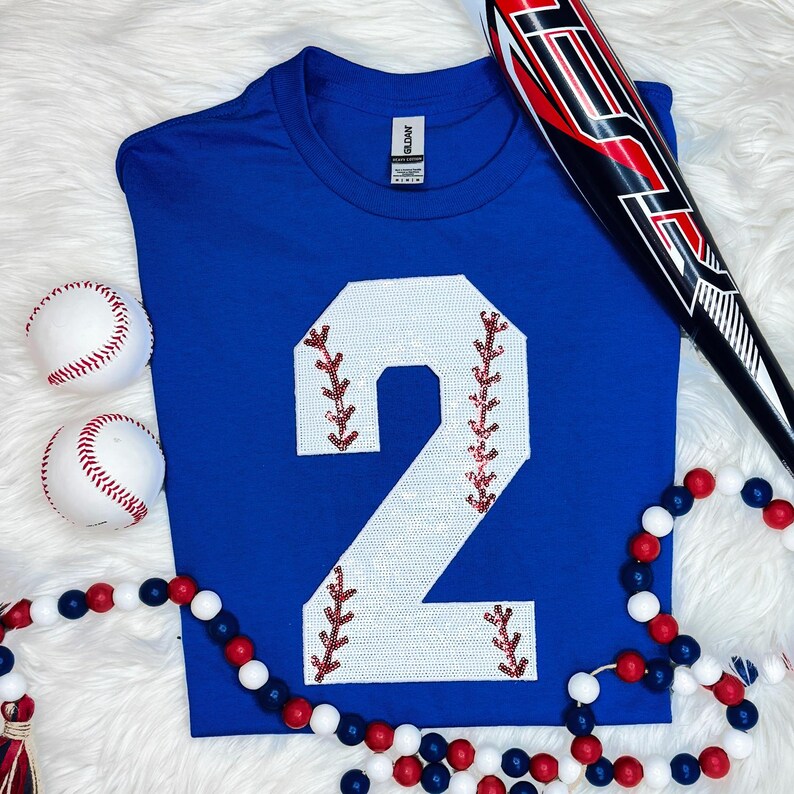 Baseball Number Sequin Patch 2