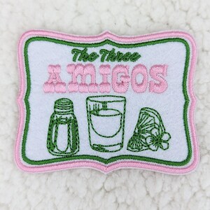 The Three Amigos Embroidered Hat/Pocket Patch, Trucker Hat Patch, Ready to Press Iron On Patch For Hats