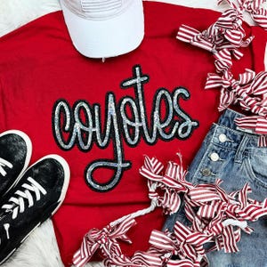 Coyotes Sequin Patch, Iron On Patch Glitter Applique, Diy Patch Sequin Applique, Glitter Embroidery For Apparel, Hats, and Bags