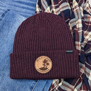 It's 5 o'clock Somewhere Round Leather Hat Patch, Laser Engraved Faux Leather Patch, Genuine Leather For Hats, Bag, and Apparel