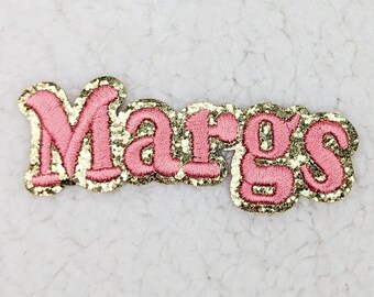 Margs Embroidered Glitter Hat/Pocket Patch