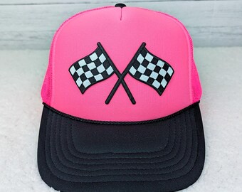 Checkered Flags Hat/Pocket Embroidered Patch