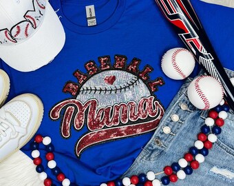 Baseball Mama Sequins Patch