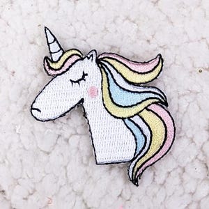 Unicorn Embroidered Hat/Pocket Patch, Trucker Hat Patch, Ready to Press Iron On Patch For Hats, Bags, Apparel