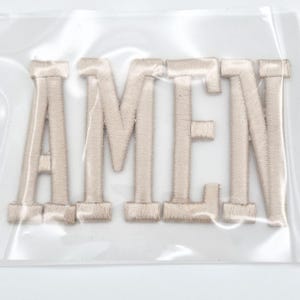 Amen Puff Embroidered Hat Patch, Faith Christian Iron On Patch for Hats, Raised Letter Boutique Patch, Religious Gift for Women, 5x3 Inch
