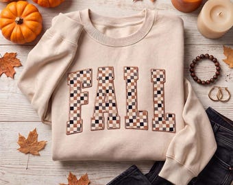 FALL Corduroy Plaid Fabric Applique Patch
