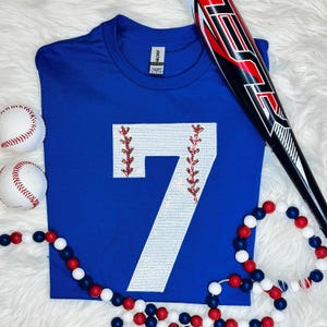 Baseball Number Sequin Patch 7