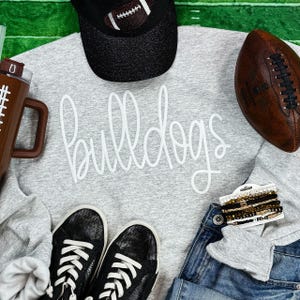 Bulldogs White Puff Screen Print Transfer, High Heat Screen Printing, Iron On Transfer, Ready to Press Trendy Patch