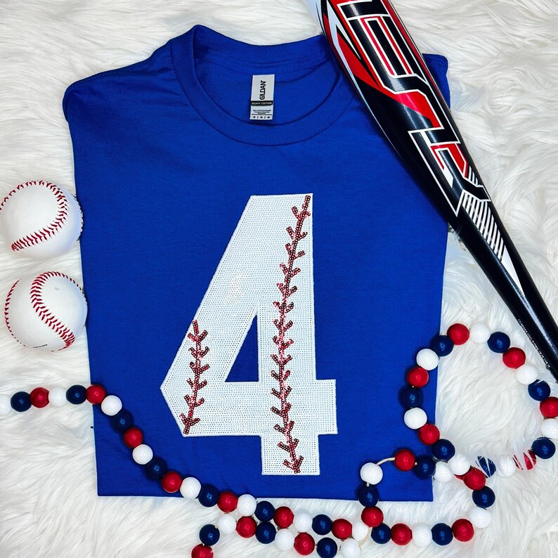 Baseball Number Sequin Patch 4