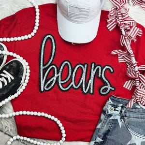 Bears Sequin Patch, Iron On Patch Glitter Applique, Diy Patch Sequin Applique, Glitter Embroidery For Apparel, Hats, and Bags