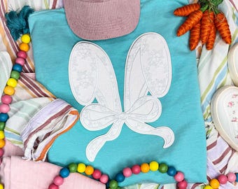 Lace Bunny Ears Glitter Patch