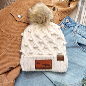Pointer Dog and Pheasant Leather Hat Patch, Laser Engraved Faux Leather Patch, Genuine Leather For Hats, Bag, and Apparel