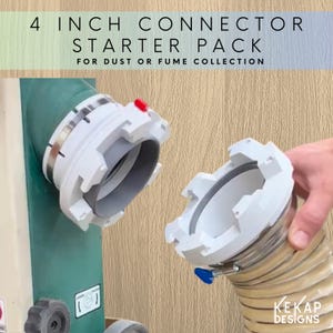 4 Inch Magnetic Quick-Lock Dust Collector Connector Starter Pack For Table Saw, Planers