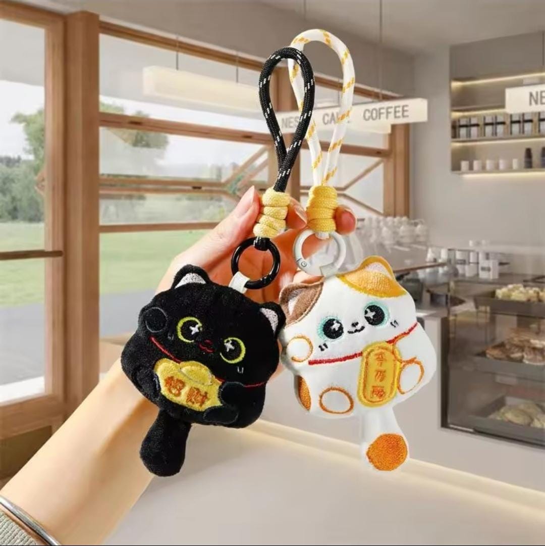 Lucky Cat Bag Charm - Etsy