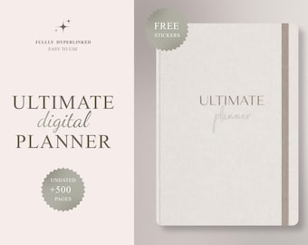 Undated Digital Planner | Hyperlinked, GoodNotes & Notability (PDF, 500+ Pages)