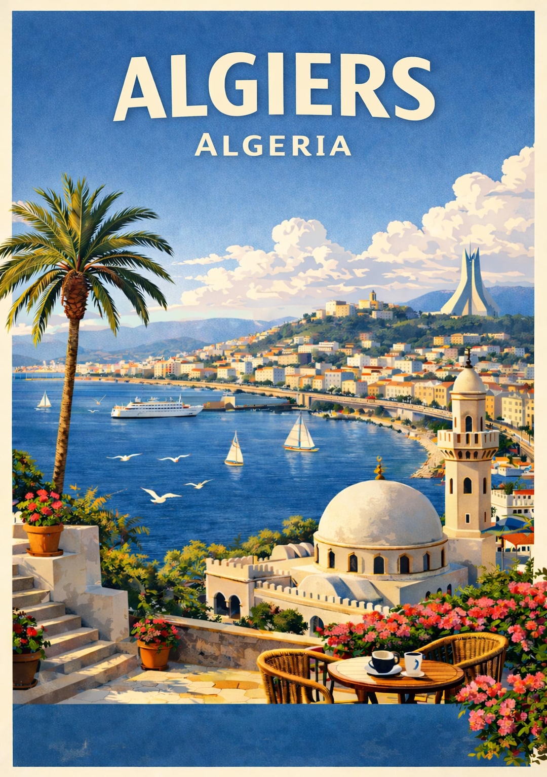 Algiers Poster, Minimalist Poster, Home Decor, Wall Art Poster Algeria ...