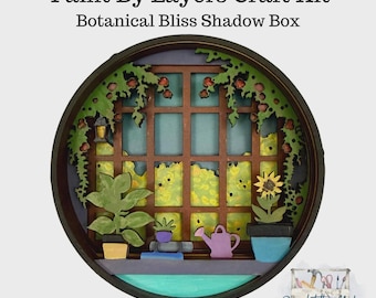 Kit de pintura por capas DIY / Kit de caja de sombras Botanical Bliss / Eight9Designs