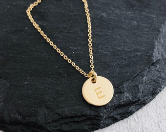 14K Gold, Rose Gold or Sterling Silver Necklace | Initials with heart | Hand Stamped by Eight9 Designs