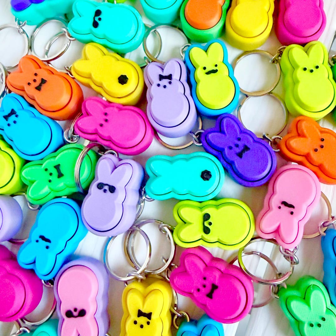 Clicker Bunny Keychains Fidget Peeps | Eight9 Designs - Etsy