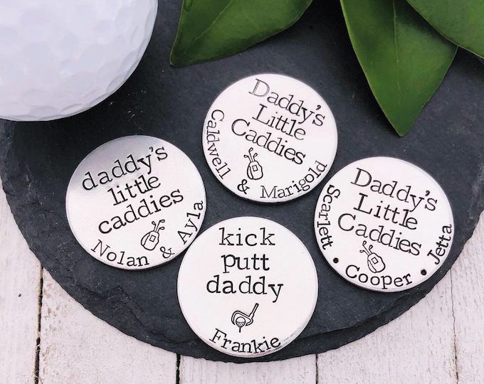 Customizable Golf Ball Markers daddy's Little Caddies Custom Name/title