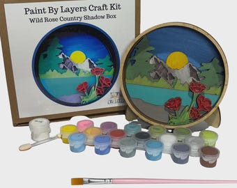 Kit de pintura por capas DIY / Kit de caja de sombras Wild Rose Country / Eight9Designs