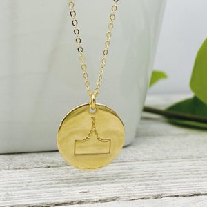 Saratoga Springs Temple Necklace - Hand Stamped LDS Gifts & Jewelry by Eight9 Designs