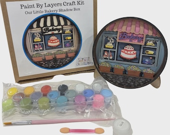 Kit de pintura por capas DIY / Kit de caja de sombras Our Little Bakery / Eight9Designs