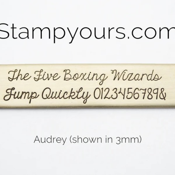 SY Audrey - Destash Font Sale - Rated for Stainless Steel 3.5mm uppers lowers numbers - Metal Stamping Hand Stamping Stamped Kit