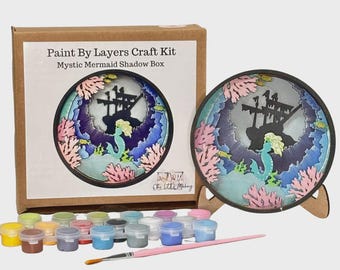 Kit de pintura por capas DIY / Caja de sombras Sirenas Místicas / Eight9Designs