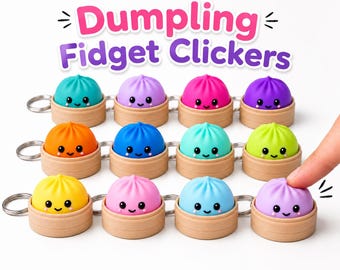 Llavero Kawaii personalizable con forma de dumpling / Eight9 Designs