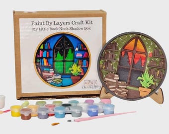 Kit de pintura por capas DIY / Caja de sombras My Little Book Nook / Eight9Designs