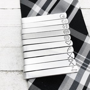 Tie Clip with Personalization Option | Groomsmen Tie Bar Fathers Day Mens Gift Ideas | Custom LDS Missionary design by Eight9 Designs