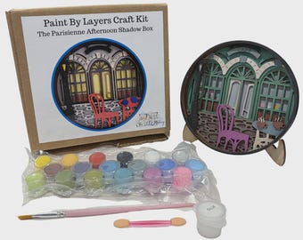 Kit de pintura por capas DIY / Kit de caja de sombras "Tarde parisina" / Eight9Designs
