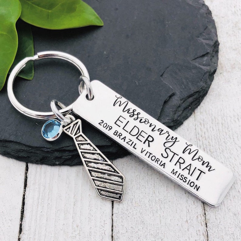 LDS Jewelry by Eight9Designs Customizable Missionary Mom Keychain