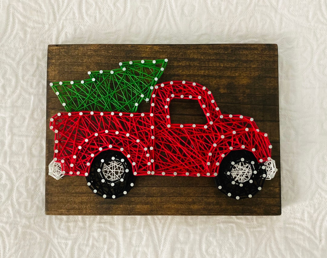 DIGITAL DOWNLOAD Pattern for String Art Farmhouse Christmas Truck With ...