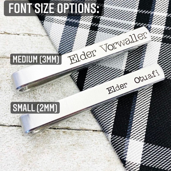 Personalized Missionary Tie Clip - Hand Stamped For LDS Missionaries - Tie Tac Tack Pin