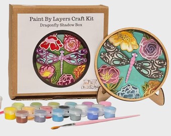 Kit de pintura por capas DIY / Caja de sombras de libélulas / Eight9Designs