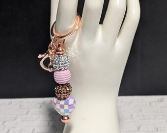 Handmade Beaded Keychain Heart
