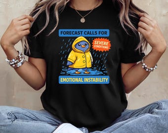Emotional Instability Cartoon Shirt, Anxiety Humor Graphic Tee, Self Care Gift