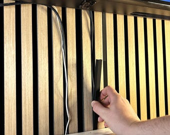Acoustic Slat Panel Cable Cover 13mm | Hidden Wire Trunking Duct | Black