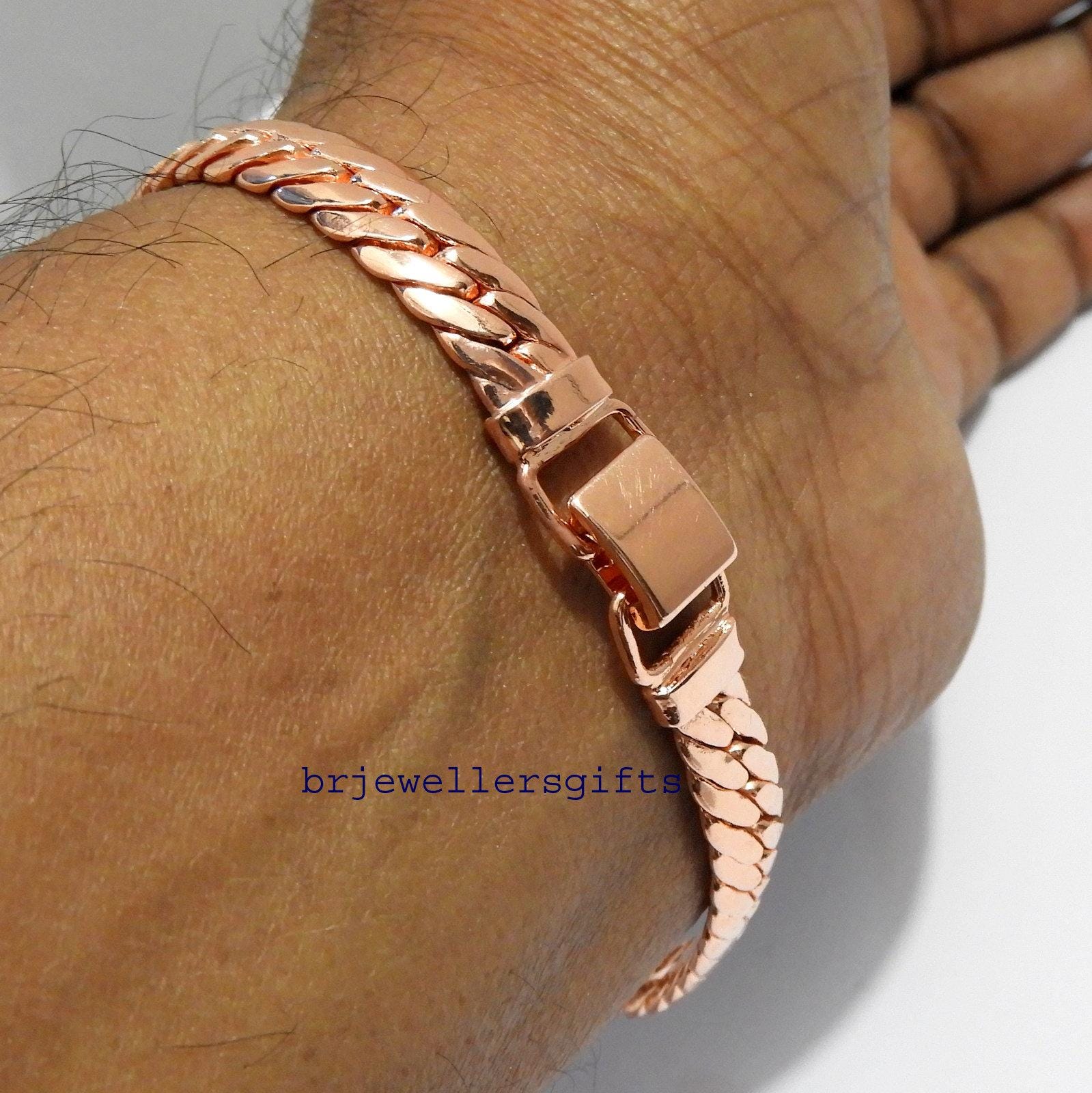 Willis Judd Bracciale rigido da uomo in puro rame regolabile