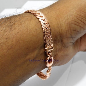 Pure Copper Chain Bracelet, 8 mm Handmade Solid copper Jewelry